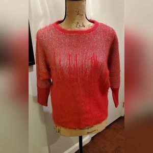 Red eyelash sweater